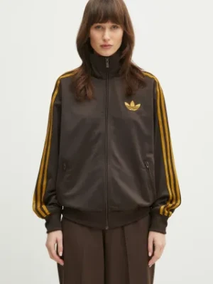 adidas Originals bluza Firebird damska kolor brązowy z aplikacją JP2297