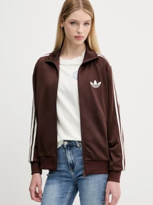 adidas Originals bluza Firebird damska kolor brązowy z aplikacją KH1593