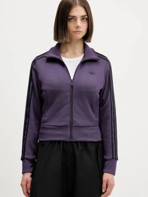 adidas Originals bluza Firebird damska kolor fioletowy z aplikacją JY2615