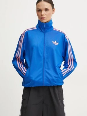 adidas Originals bluza Firebird damska kolor niebieski z aplikacją JP2301