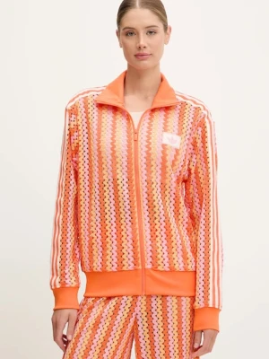 adidas Originals bluza Firebird damska kolor pomarańczowy wzorzysta KC0748