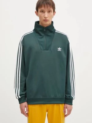 adidas Originals bluza Funnelneck Tracktop męska kolor zielony z aplikacją IZ2502