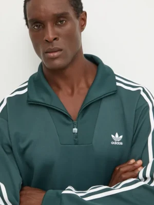 adidas Originals bluza Funnelneck Tracktop męska kolor zielony z aplikacją IZ2502