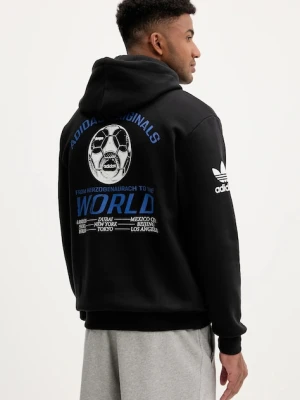 adidas Originals bluza Graphic Hoodie męska kolor czarny z kapturem z nadrukiem JX3058