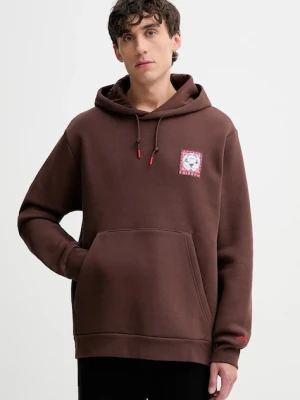 adidas Originals bluza Graphic męska kolor brązowy z kapturem z aplikacją JX3095