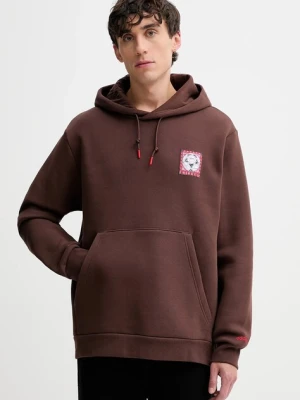 adidas Originals bluza Graphic męska kolor brązowy z kapturem z aplikacją JX3095