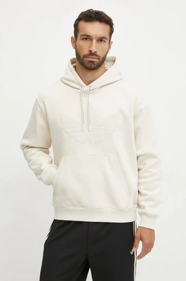 adidas Originals bluza Hooded Sweat męska kolor beżowy z kapturem z aplikacją JN5969