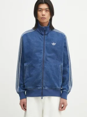 adidas Originals bluza jeansowa Adicolor Denim Firebird Track Top męska kolor niebieski z aplikacją JC6233