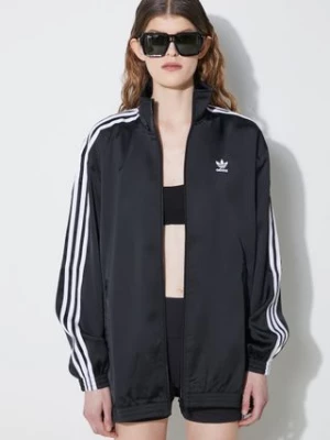 adidas Originals bluza Loose Satin damska kolor czarny z aplikacją  IU2516