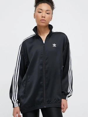 adidas Originals bluza Loose Satin damska kolor czarny z aplikacją IU2516