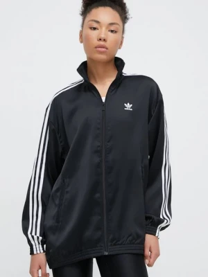 adidas Originals bluza Loose Satin damska kolor czarny z aplikacją IU2516