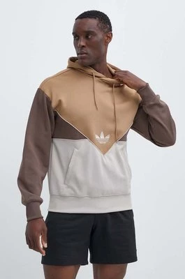 adidas Originals bluza męska kolor brązowy z kapturem wzorzysta IU2369