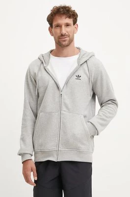 adidas Originals bluza męska kolor szary z kapturem gładka IY7354