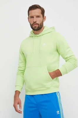 adidas Originals bluza męska kolor zielony z kapturem gładka