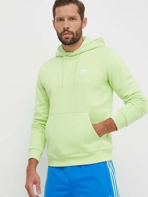 adidas Originals bluza męska kolor zielony z kapturem gładka