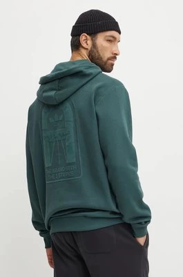 adidas Originals bluza męska kolor zielony z kapturem gładka IX9604