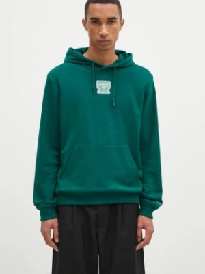 adidas Originals bluza męska kolor zielony z kapturem z nadrukiem IW3247