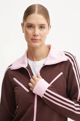 adidas Originals bluza Montreal Tracktop damska kolor brązowy wzorzysta JL9629