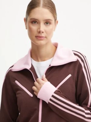 adidas Originals bluza Montreal Tracktop damska kolor brązowy wzorzysta JL9629