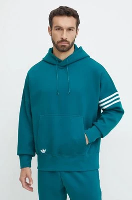 adidas Originals bluza Neuclassics C Hoodie męska kolor zielony z kapturem z aplikacją JF9140