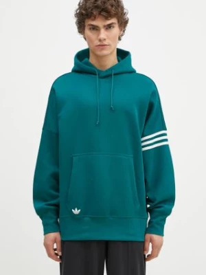 adidas Originals bluza Neuclassics C Hoodie męska kolor zielony z kapturem z aplikacją JF9140