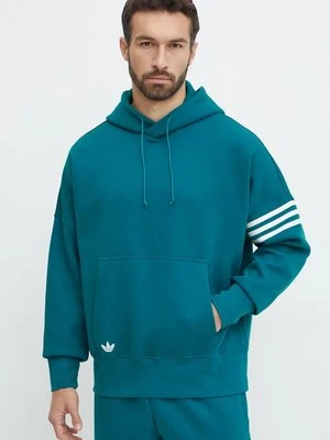 adidas Originals bluza Neuclassics C Hoodie męska kolor zielony z kapturem z aplikacją JF9140