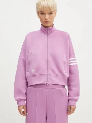 adidas Originals bluza Neuclassics CL Tracktop damska kolor fioletowy wzorzysta IW5616