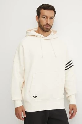 adidas Originals bluza Neuclassics Hoodie męska kolor beżowy z kapturem z aplikacją JF9141