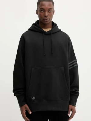 adidas Originals bluza Neuclassics męska kolor czarny z kapturem z aplikacją HZ3740