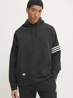 adidas Originals bluza Neuclassics męska kolor czarny z kapturem z aplikacją JC9937