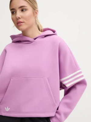 adidas Originals bluza Neuclassicscl Hoodie damska kolor różowy z kapturem z aplikacją IW5614