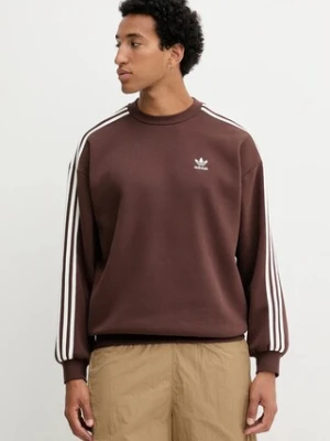 adidas Originals bluza Oversize Crew męska kolor brązowy z aplikacją KA0469