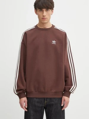 adidas Originals bluza Oversize Crew męska kolor brązowy z aplikacją KA0469
