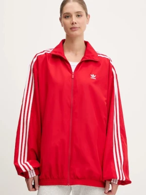 adidas Originals bluza Oversized Tracktop damska kolor czerwony z aplikacją JD3393