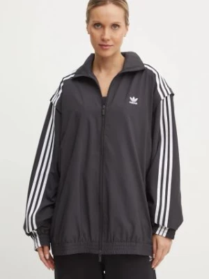 adidas Originals bluza Oversized Zip Off Tracktop damska kolor czarny  JM9251