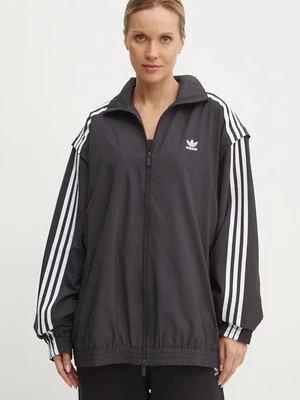 adidas Originals bluza Oversized Zip Off Tracktop damska kolor czarny JM9251