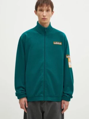 adidas Originals bluza Polarfleece Adibreak Tracktop męska kolor zielony z aplikacją IW5815