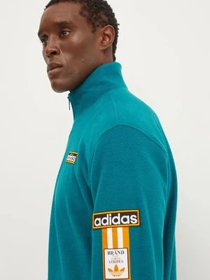 adidas Originals bluza Polarfleece Adibreak Tracktop męska kolor zielony z aplikacją IW5815