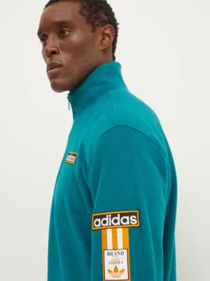 adidas Originals bluza Polarfleece Adibreak Tracktop męska kolor zielony z aplikacją IW5815