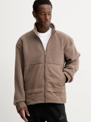 adidas Originals bluza polarowa Premium Essentials męska kolor brązowy gładka JW3510
