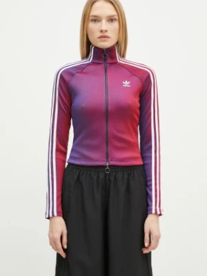 adidas Originals bluza Rasant Full Zip Top damska kolor czerwony wzorzysta JW9744