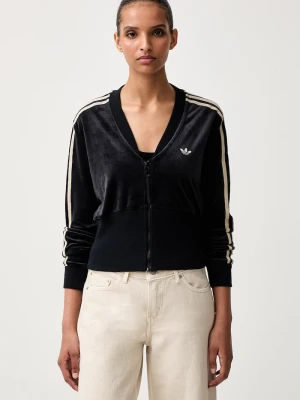 adidas Originals bluza rozpinana damska welurowa czarny
