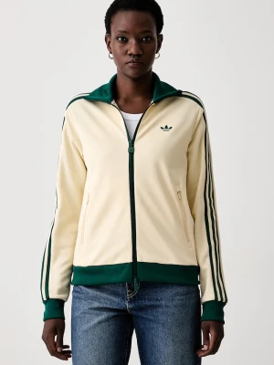 adidas Originals bluza rozpinana damska z bawełną beżowy
