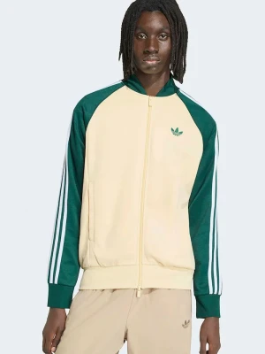 adidas Originals bluza rozpinana męska z bawełną beżowy