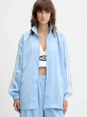 adidas Originals bluza Satin Tt damska kolor niebieski z aplikacją KC8811