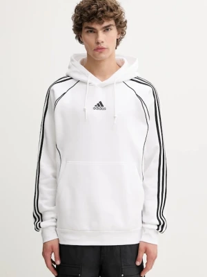 adidas Originals bluza Teamgeist męska kolor biały z kapturem z aplikacją JY6393
