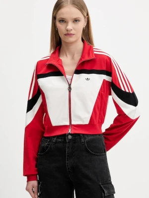 adidas Originals bluza Tracktop damska kolor czerwony wzorzysta JY2387
