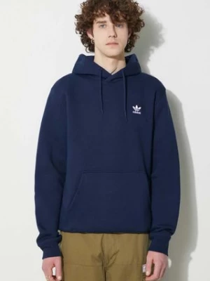 adidas Originals bluza Trefoil Essentials Hoodie męska kolor granatowy z kapturem z aplikacją  IM4524