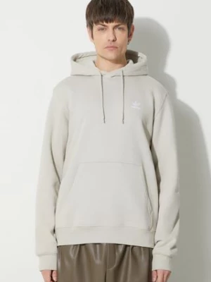 adidas Originals bluza Trefoil Essentials Hoody męska kolor beżowy z kapturem IR7785