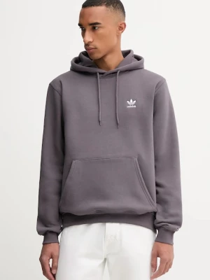 adidas Originals bluza Trefoil Essentials męska kolor szary z kapturem z aplikacją JW1063